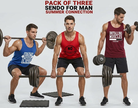 3 PCs of Men's Summer Cotton sandp Blue Red Maroon