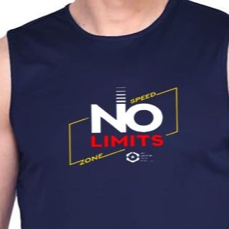 Men's Gym Tank Top Cotton Sando No limits Blue