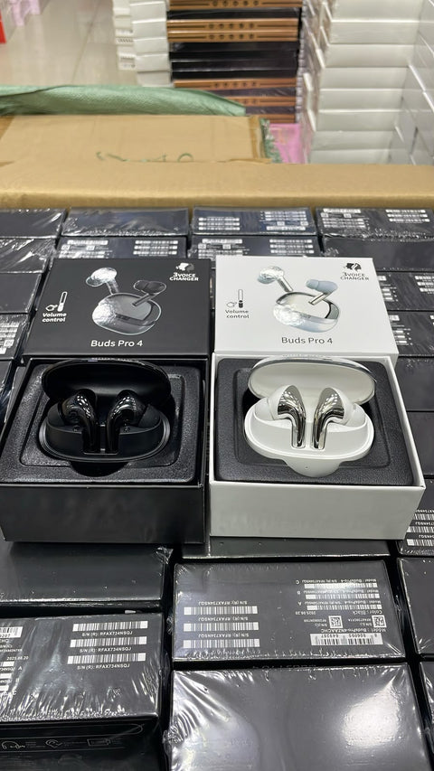 Buds Pro 4 Wireless Bluetooth Earbuds with Volume Control & Voice Changer – Random Color