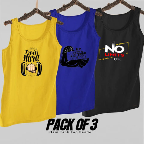 Pack of 3 Men's Gym Sando Tank Tops – Sleeveless Fitness & Workout Wear