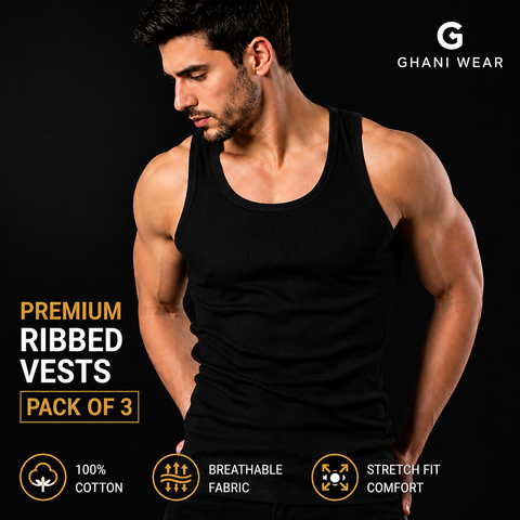 Organic 100% 220 GSM Cotton Comfort Ribbed Tank Top / Vest