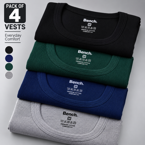Ribbed Vest Black Green Blue Grey