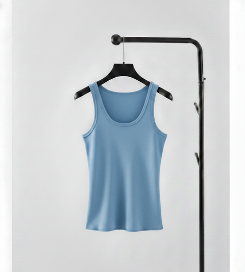 RIBBED TANK TOP | SKY BLUE