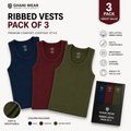 Pack of 3 Blue Maroon Army Green Color