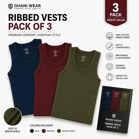 Pack of 3 Navy Blue Maroon Army Green Color