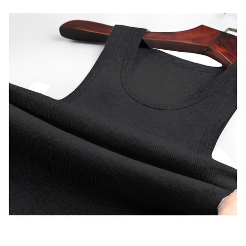 Black White Red Ribbed Vest Tanktop