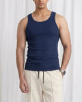 RIBBED TANK TOP | NAVY BLUE