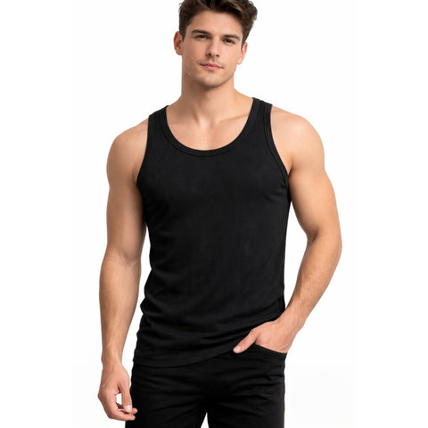 Black Ribbed Vest