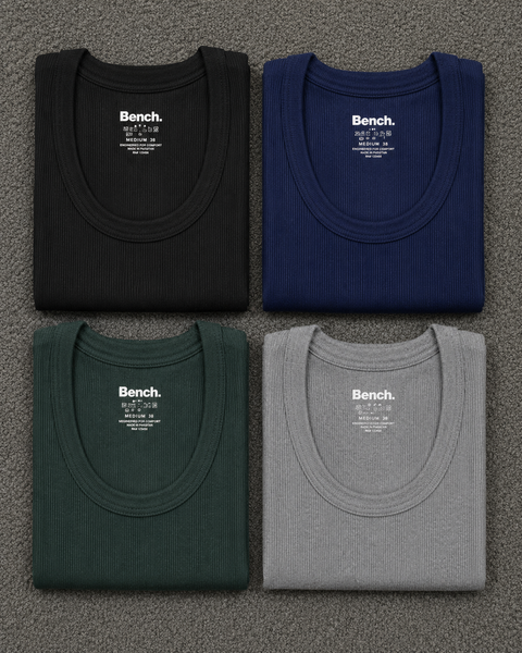 Ribbed Vest Black Green Blue Grey