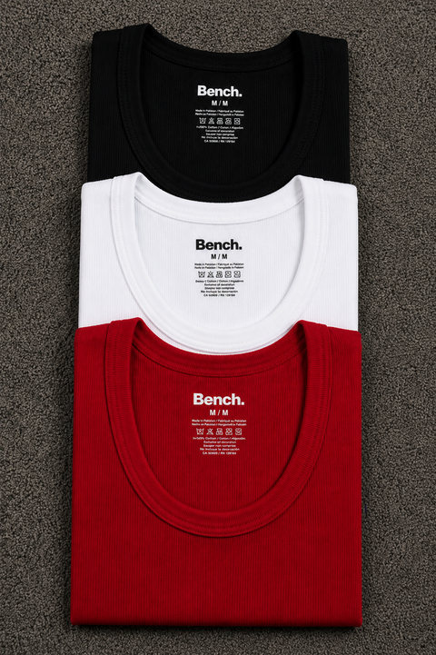 Black White Red Ribbed Vest Tanktop