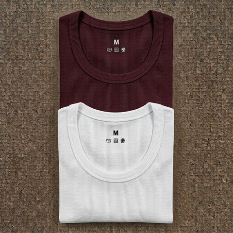 Maroon & White Pack of 2
